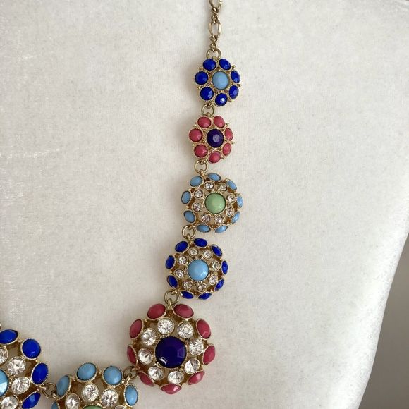 Kate Spade Multicolor Putting on the Ritz Glass Crystal Necklace Gold Chain - Picture 4 of 6